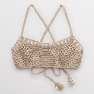 Aerie Crochet Shell Scoop Bikini Top - Large